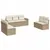 Produktbild 2 för Matgrupp för trädgården med dynor 7 delar beige konstrotting
