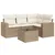 Produktbild 2 för Soffgrupp för trädgården med dynor 5 delar beige konstrotting
