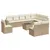 Produktbild 2 för Loungegrupp för trädgården m. dynor 11 delar beige konstrotting