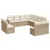 Produktbild 2 för Loungegrupp för trädgården m. dynor 11 delar beige konstrotting