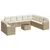 Produktbild 2 för Loungegrupp för trädgården m. dynor 11 delar beige konstrotting