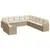 Produktbild 2 för Loungegrupp för trädgården m. dynor 11 delar beige konstrotting