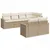 Produktbild 2 för Matgrupp för trädgården med dynor 7 delar beige konstrotting