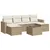Produktbild 2 för Matgrupp för trädgården med dynor 7 delar beige konstrotting