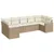 Produktbild 2 för Matgrupp för trädgården med dynor 7 delar beige konstrotting