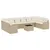 Produktbild 2 för Loungegrupp för trädgården m. dynor 11 delar beige konstrotting