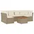 Produktbild 2 för Matgrupp för trädgården med dynor 7 delar beige konstrotting