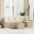 Produktbild 2 för Soffgrupp för trädgården med dynor 6 delar beige konstrotting
