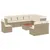 Produktbild 2 för Loungegrupp för trädgården m. dynor 11 delar beige konstrotting