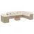 Produktbild 2 för Loungegrupp för trädgården m. dynor 11 delar beige konstrotting