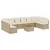 Produktbild 2 för Loungegrupp för trädgården m. dynor 11 delar beige konstrotting