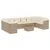 Produktbild 2 för Loungegrupp för trädgården m. dynor 11 delar beige konstrotting