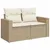 Produktbild 10 för Soffgrupp för trädgården med dynor 5 delar beige konstrotting