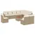 Produktbild 2 för Loungegrupp för trädgården m. dynor 11 delar beige konstrotting