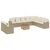 Produktbild 2 för Loungegrupp för trädgården m. dynor 11 delar beige konstrotting