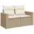 Produktbild 3 för Loungegrupp för trädgården m. dynor 11 delar beige konstrotting