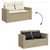 Produktbild 3 för Matgrupp för trädgården med dynor 7 delar beige konstrotting