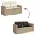 Produktbild 8 för Loungegrupp för trädgården m. dynor 11 delar beige konstrotting