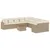 Produktbild 2 för Loungegrupp för trädgården m. dynor 11 delar beige konstrotting