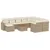 Produktbild 2 för Loungegrupp för trädgården m. dynor 11 delar beige konstrotting