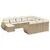 Produktbild 2 för Loungegrupp för trädgården m. dynor 11 delar beige konstrotting