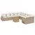 Produktbild 2 för Loungegrupp för trädgården m. dynor 11 delar beige konstrotting