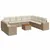 Produktbild 2 för Loungegrupp för trädgården m. dynor 11 delar beige konstrotting