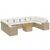 Produktbild 2 för Loungegrupp för trädgården m. dynor 11 delar beige konstrotting