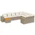 Produktbild 2 för Loungegrupp för trädgården m. dynor 11 delar beige konstrotting
