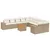 Produktbild 2 för Loungegrupp för trädgården m. dynor 11 delar beige konstrotting