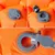Produktbild 4 för Uppblåsbar campingmadrass 1 person orange 190x58x6 cm