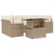 Produktbild 2 för Matgrupp för trädgården med dynor 7 delar beige konstrotting