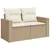 Produktbild 6 för Soffgrupp för trädgården med dynor 9 delar beige konstrotting
