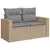 Produktbild 6 för Loungegrupp för trädgården m. dynor 11 delar beige konstrotting