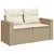 Produktbild 6 för Loungegrupp för trädgården m. dynor 11 delar beige konstrotting