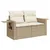 Produktbild 6 för Loungegrupp för trädgården m. dynor 11 delar beige konstrotting