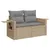 Produktbild 6 för Loungegrupp för trädgården m. dynor 11 delar beige konstrotting