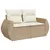 Produktbild 6 för Soffgrupp för trädgården med dynor 9 delar beige konstrotting