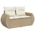 Produktbild 6 för Loungegrupp för trädgården m. dynor 11 delar beige konstrotting