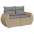 Produktbild 6 för Loungegrupp för trädgården m. dynor 11 delar beige konstrotting