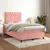 Produktbild 3 för Ramsäng med madrass rosa 120x190 cm sammet