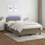 Produktbild 5 för Ramsäng med madrass & LED taupe 120x190 cm tyg