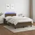 Produktbild 5 för Ramsäng med madrass & LED mörkbrun 120x190 cm tyg