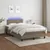 Produktbild 5 för Ramsäng med madrass & LED taupe 120x190 cm tyg