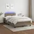 Produktbild 5 för Ramsäng med madrass & LED taupe 120x190 cm tyg