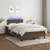 Produktbild 5 för Ramsäng med madrass & LED mörkbrun 120x190 cm tyg