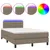 Produktbild 2 för Ramsäng med madrass & LED taupe 120x190 cm tyg