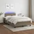 Produktbild 5 för Ramsäng med madrass & LED taupe 120x190 cm tyg