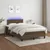 Produktbild 5 för Ramsäng med madrass & LED mörkbrun 120x190 cm tyg