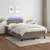 Produktbild 5 för Ramsäng med madrass & LED taupe 120x190 cm tyg